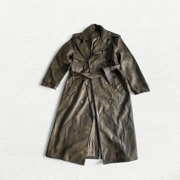 BlankNYC Much Needed Faux Leather Coat in Brown Olive - Picture 1 of 8